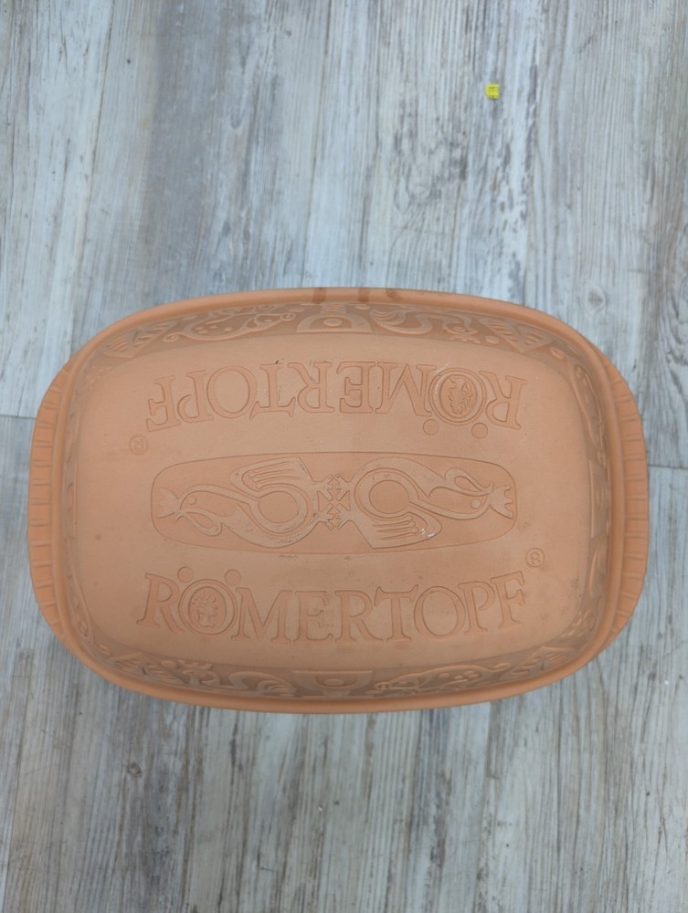 Romertopf West German Terra Cotta Clay 14" Baking Roaster Dish 113