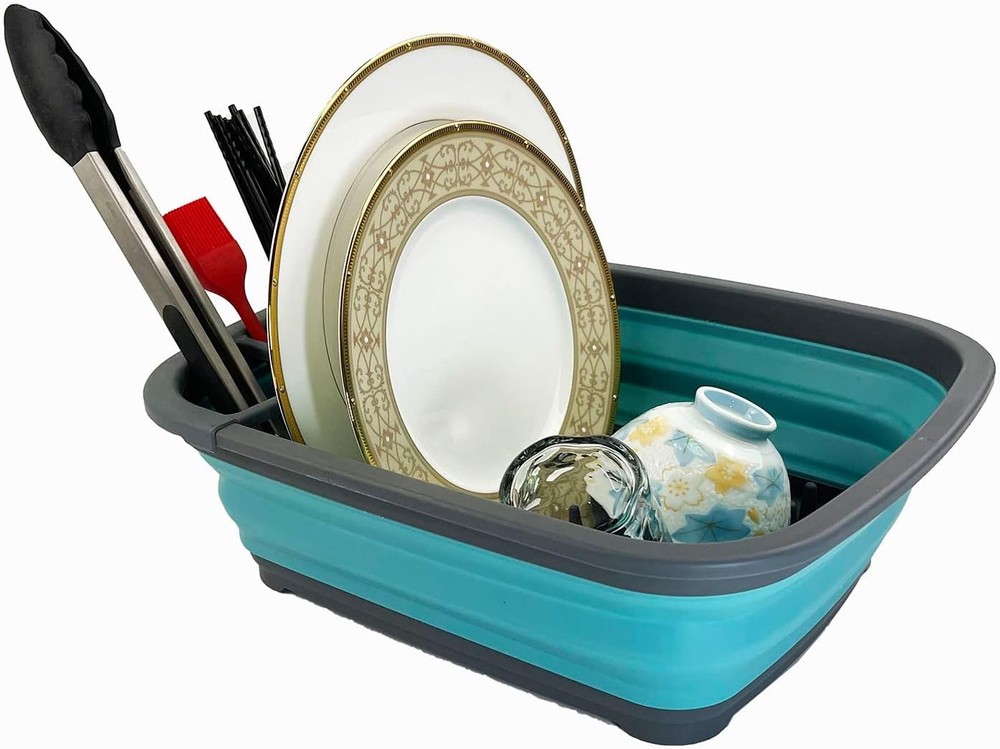 Collapsible Plastic Dish Drainer - Foldable Drying Rack