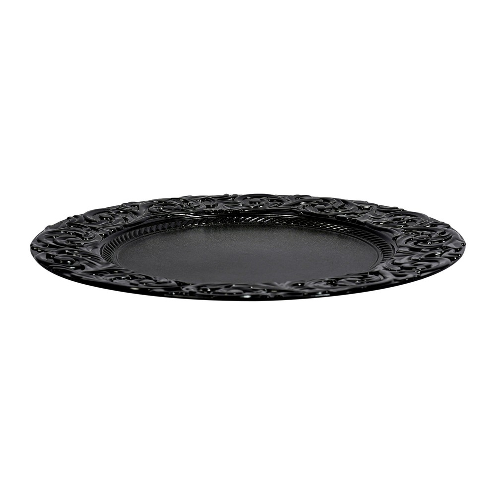 150 Black Plastic Plates Set - Disposable Dinner Plates Bulk Pack for Par