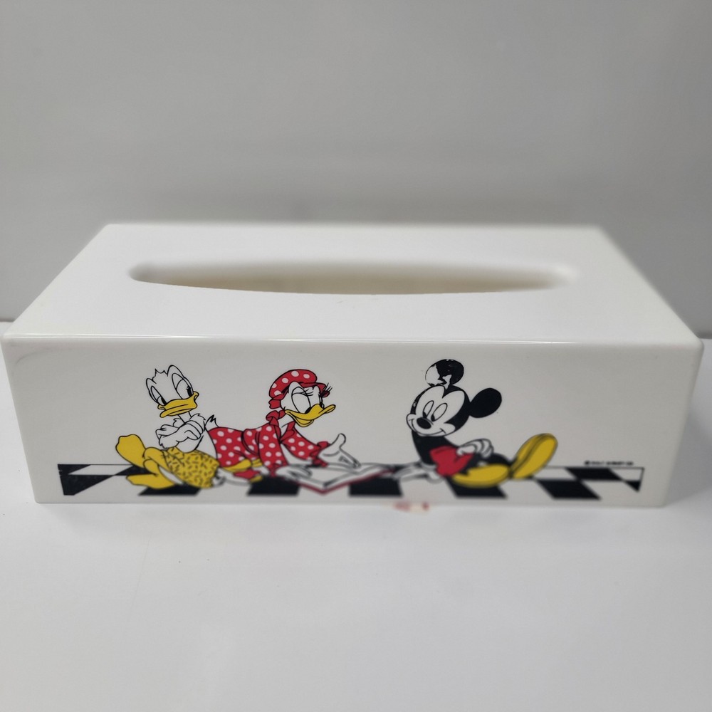 Vintage Walt Disney Mickey Mouse Plastic Tissue Box Cover Rectangle READ