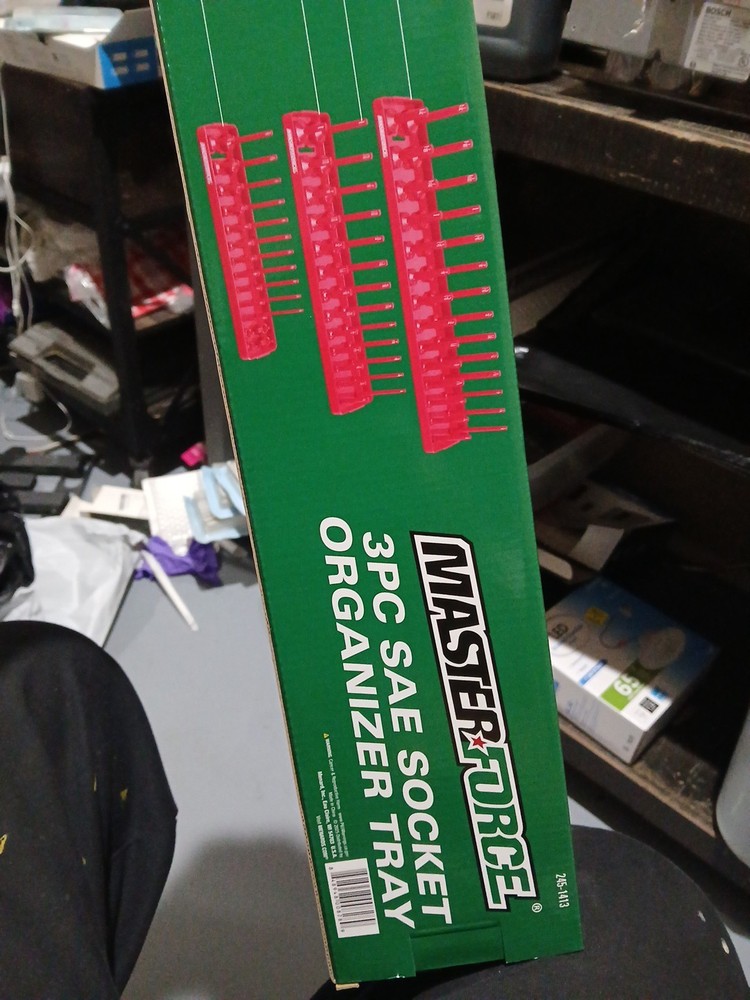 3 piece SaE socket organizing tray