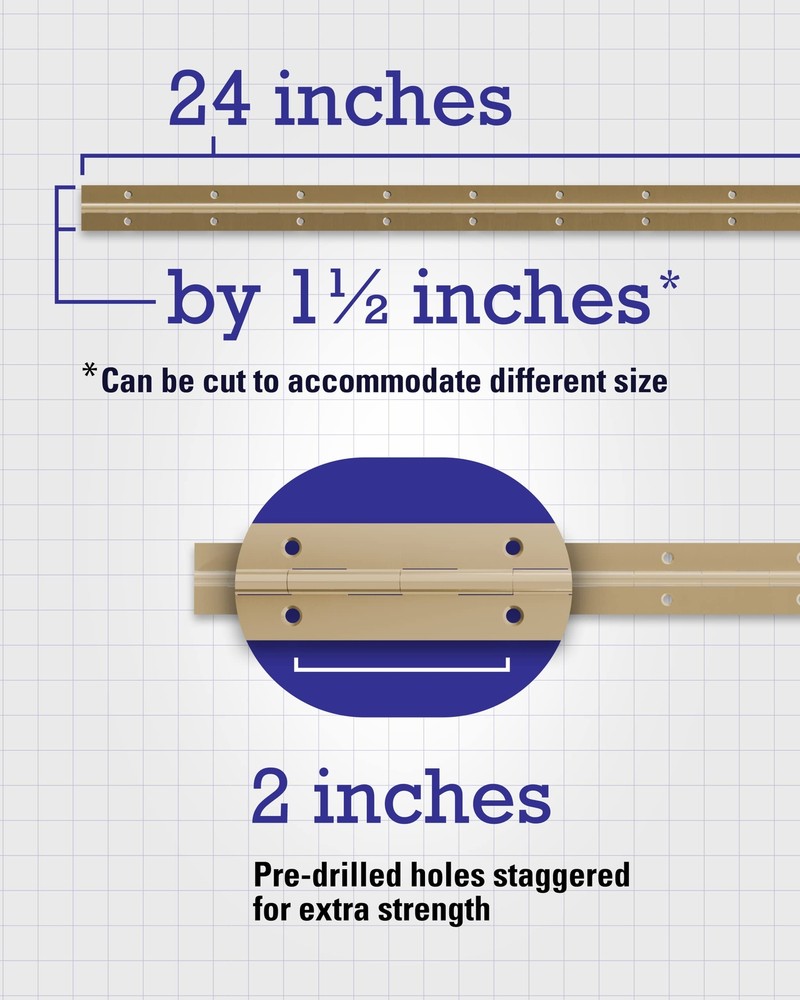 851064 Continuous Pin 24" x 1-1/2" Brass
