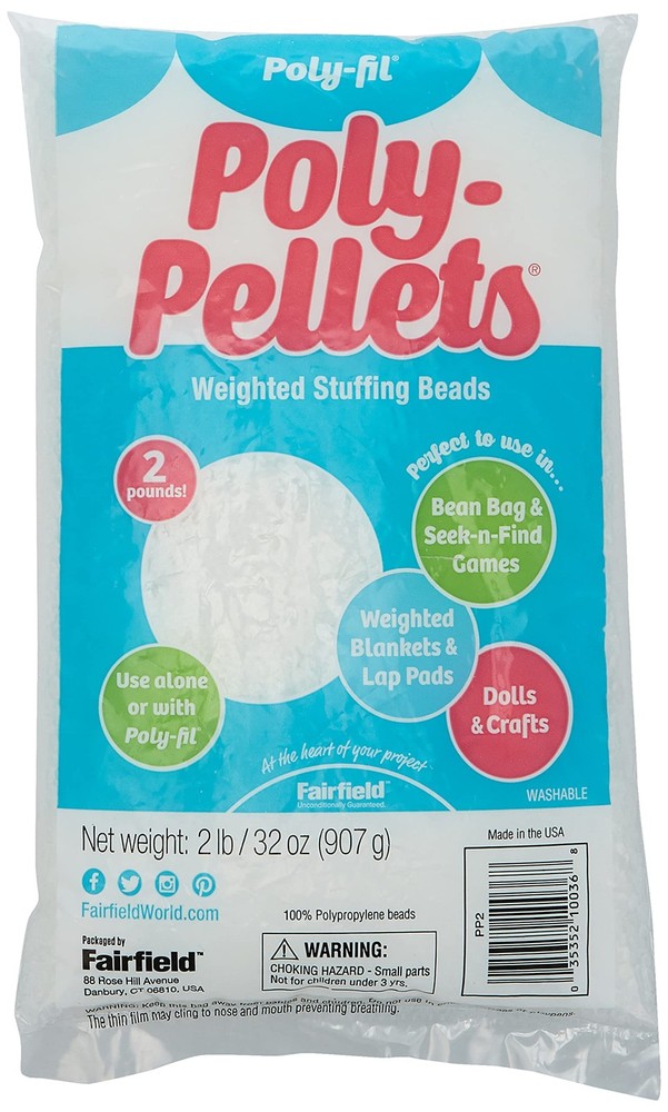 Fairfield Poly-Pellets, Premium Polyester Weighted Stuffing Beads, Stuffing f...