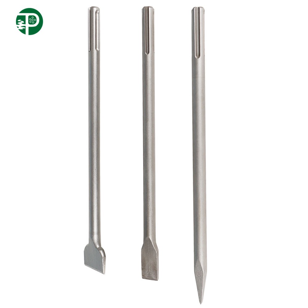 3 Pieces 16 inch SDS Max Bits Set Long-Point Chisel Scaling Chisel Flat Chisel