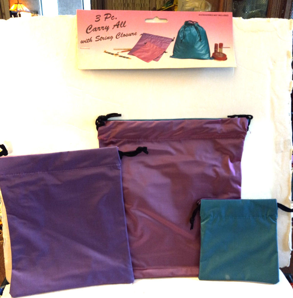 3 PC. CLOTH DRAWSTRING BAG SET UNUSED