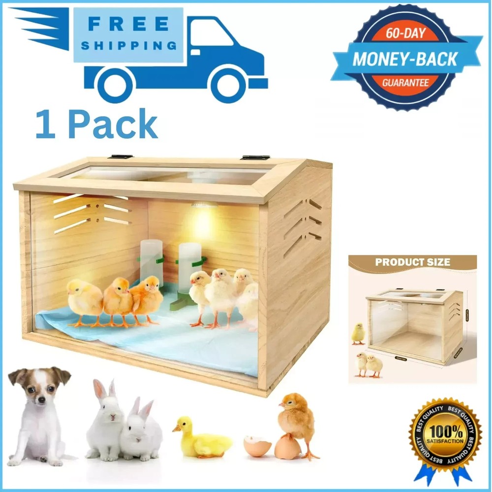 Chicken Brooder Box Cage Coop Chick Brooderbrooder For Baby Chicks Wooden NEW