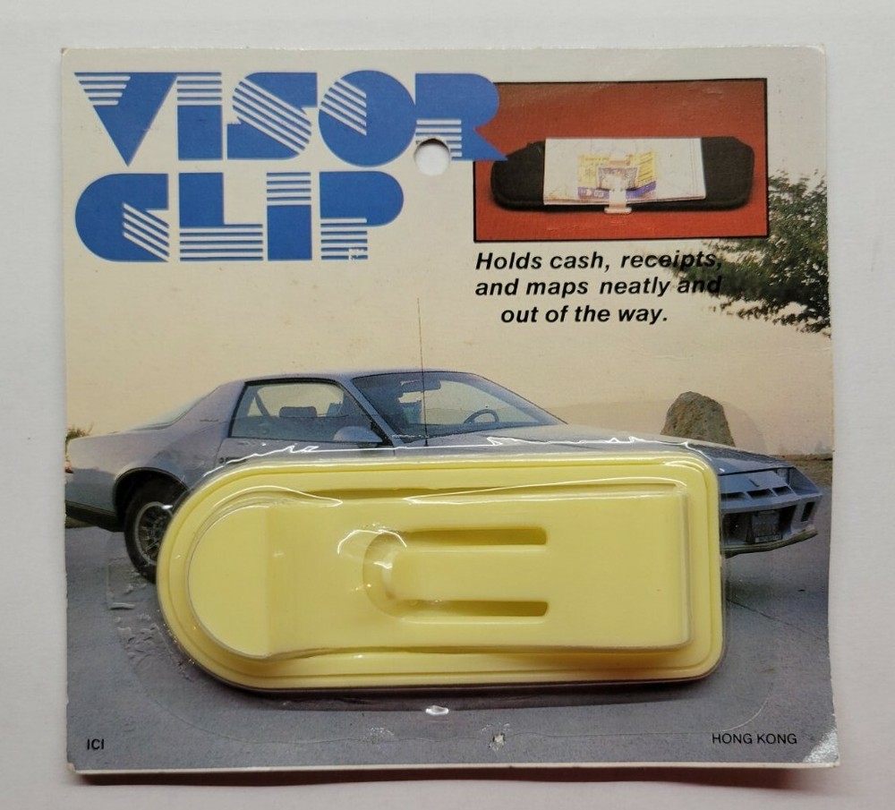 Vintage White Plastic Visor Clip