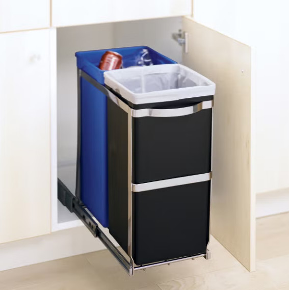Container simplehuman 9 gal./35 ltr. Undercounter Dual Pull-Out Trash Can