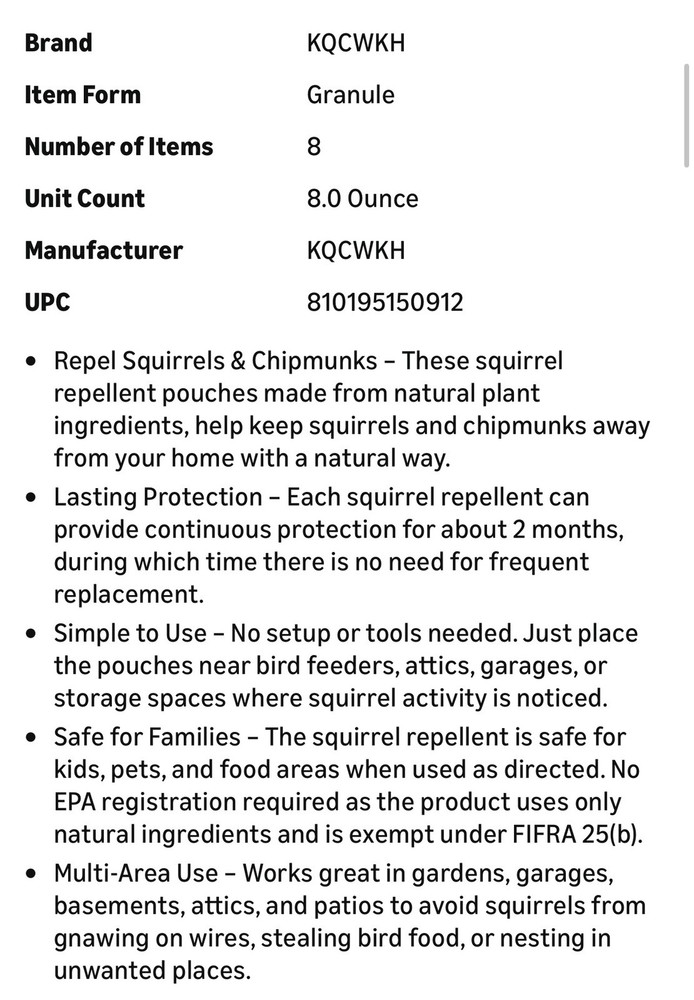 KQCWKH Squirrel keep out of