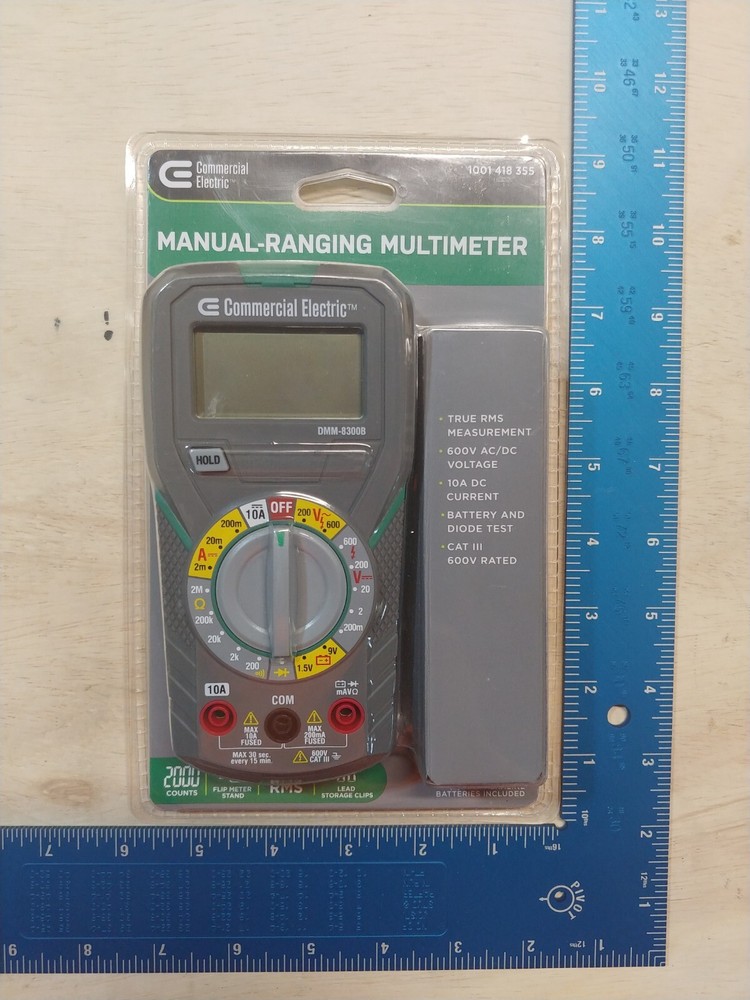 Commercial Electric Manual-Ranging Digital Multi-Meter, DMM-8300B