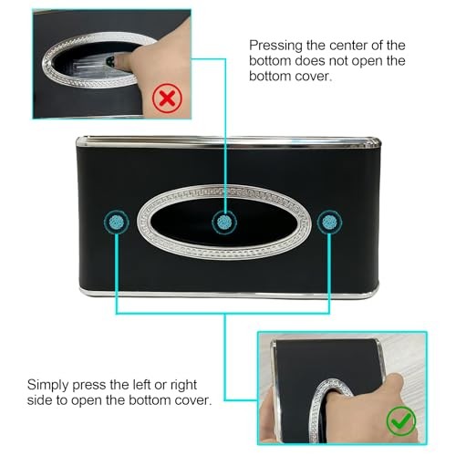 Leather Car Tissue Box for Car Interior, Multi-Function Tissue Black Hanging