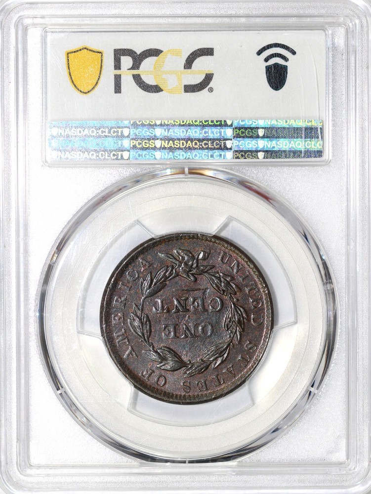 1838 1c Matron Head Large Cent PCGS MS 63 BN