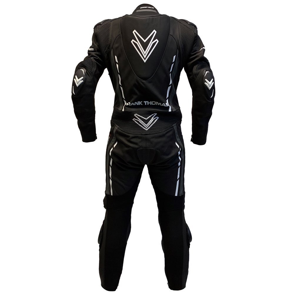 Frank Thomas Dynamic 1pc Leather Suit Black Grey