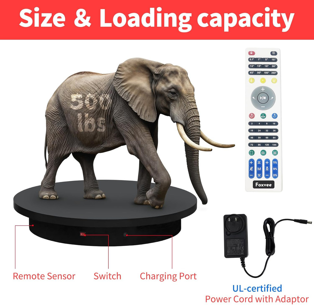 Remote-Controlled Motorized Turntable,Heavy Duty Motorized Rotating Display Stan