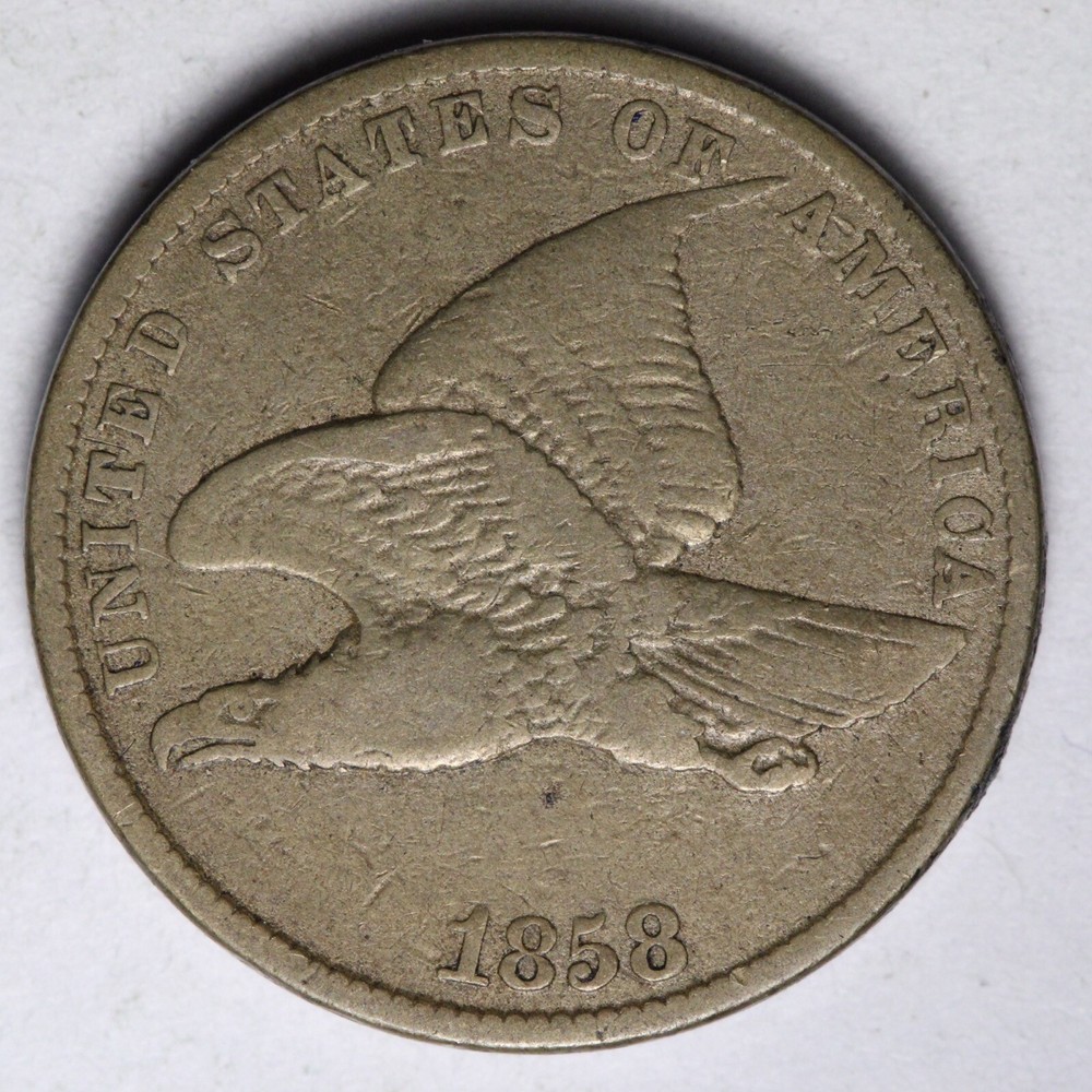1858 SL Flying Eagle Cent Penny VF E116 KEE