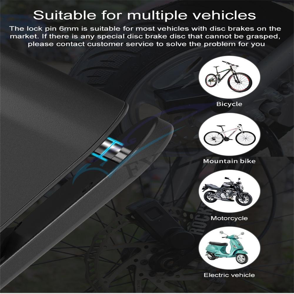 1x Motorcyce Bluetooth Electric Smart Fingerprint Disc Brake Lock Antitheft Lock