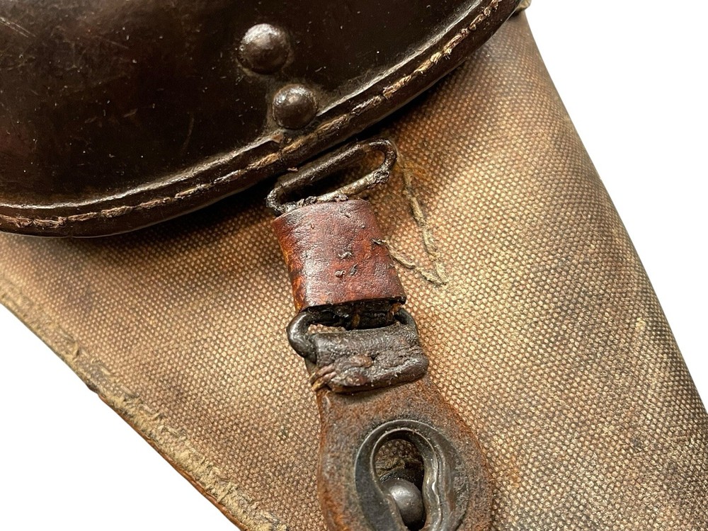 Rare Transitional Nambu Holster Half Leather Rubberized Canvas Type 14