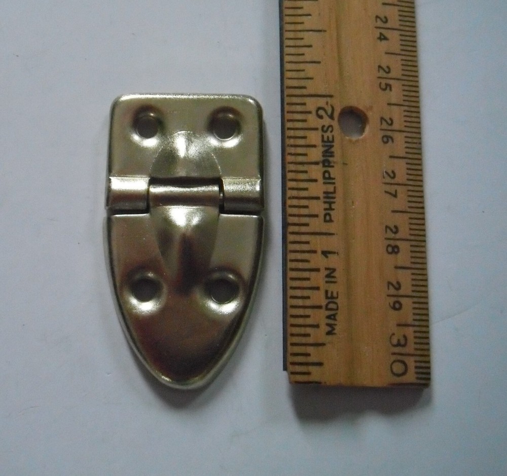 Small Guitar Case Hinge, brass, older cases also w/rivets