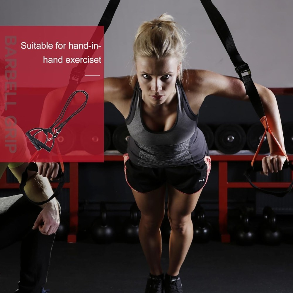 Lightweight Exercise Bands for Strength Training with Easy Grip Handles - Black
