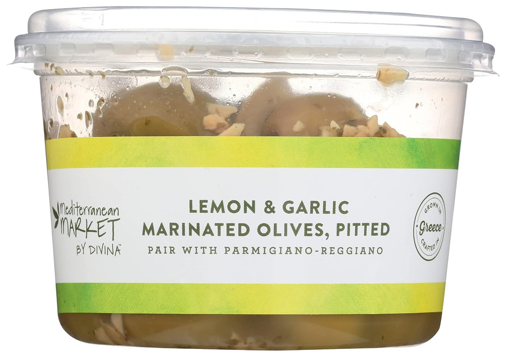 Pitted Marinated Lemon Garlic Olives, 8.1 OZ