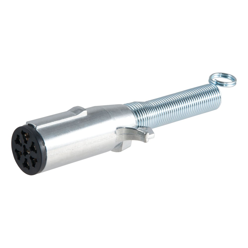 Curt-7-Way Round Connector Plug with Spring (Trailer Side, Packaged)