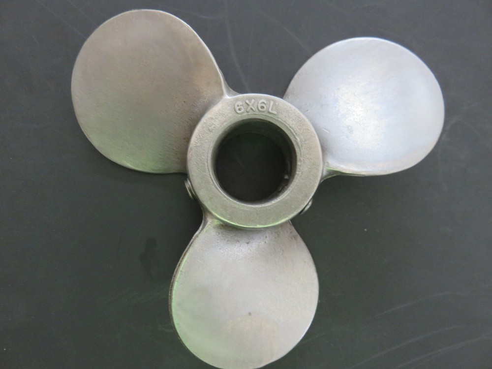 6" Stainless Steel 3-Blade Mixer Propeller w/1.125" bore (1 1/8")  Left-Handed.