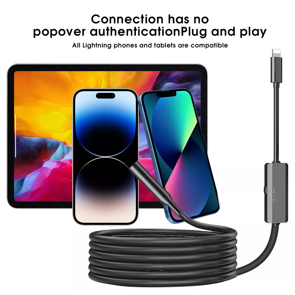 5.5MM Direct Plug To iPhone 14/13/12 iOS Borescope Endoscope Inspection Camera
