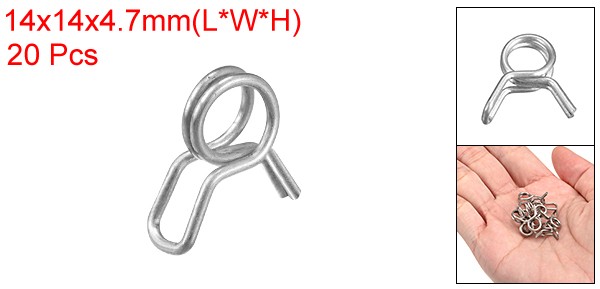 20Pcs 5.5mm Spring Clips Spring Hose Clamp Double Wire