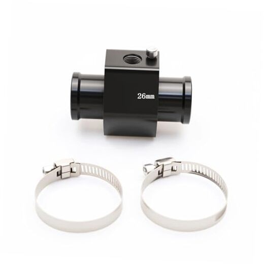 Aluminum Sensor Gauge Radiator Hose Adapter, Universal Water 26MM BLACK
