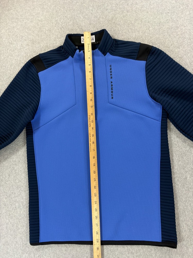 Under Armour Coldgear 1/4 Zip Golf Midweight Pullover (Men's Medium) Blue