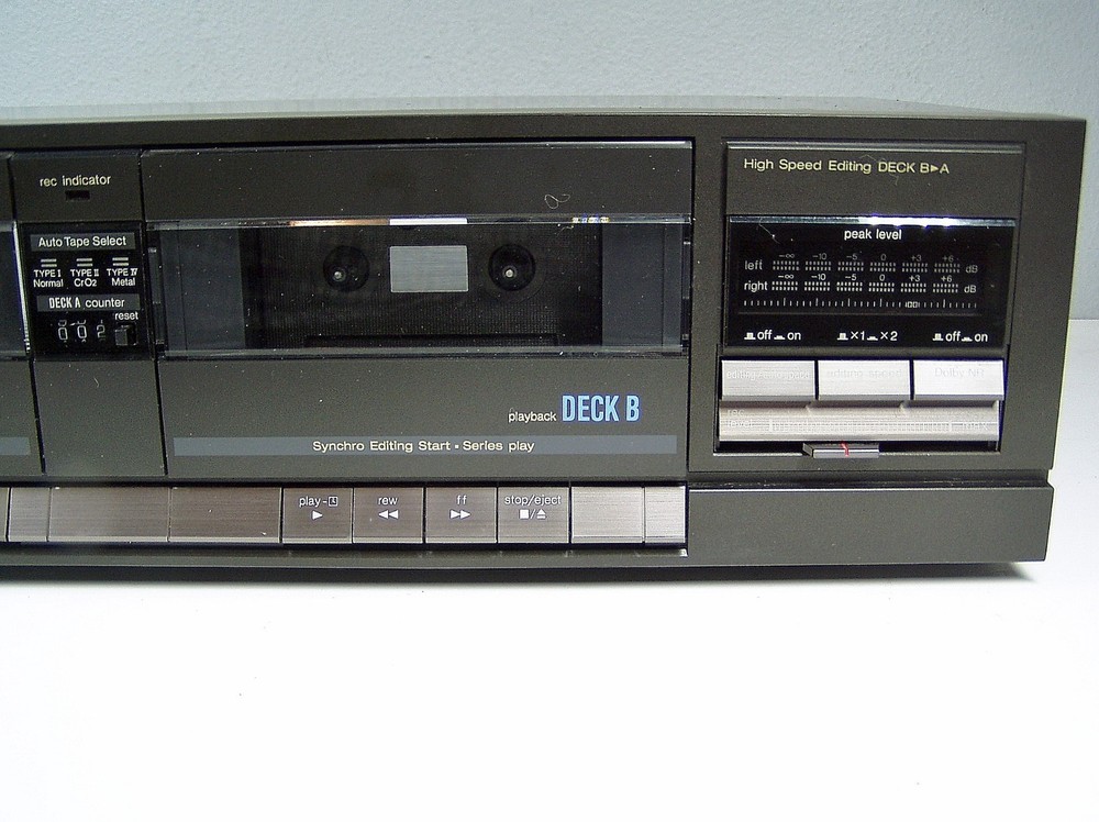 Technics RS-D190W Double CASSETTE DECK PLAYER See Video -Deck B No Left Channel
