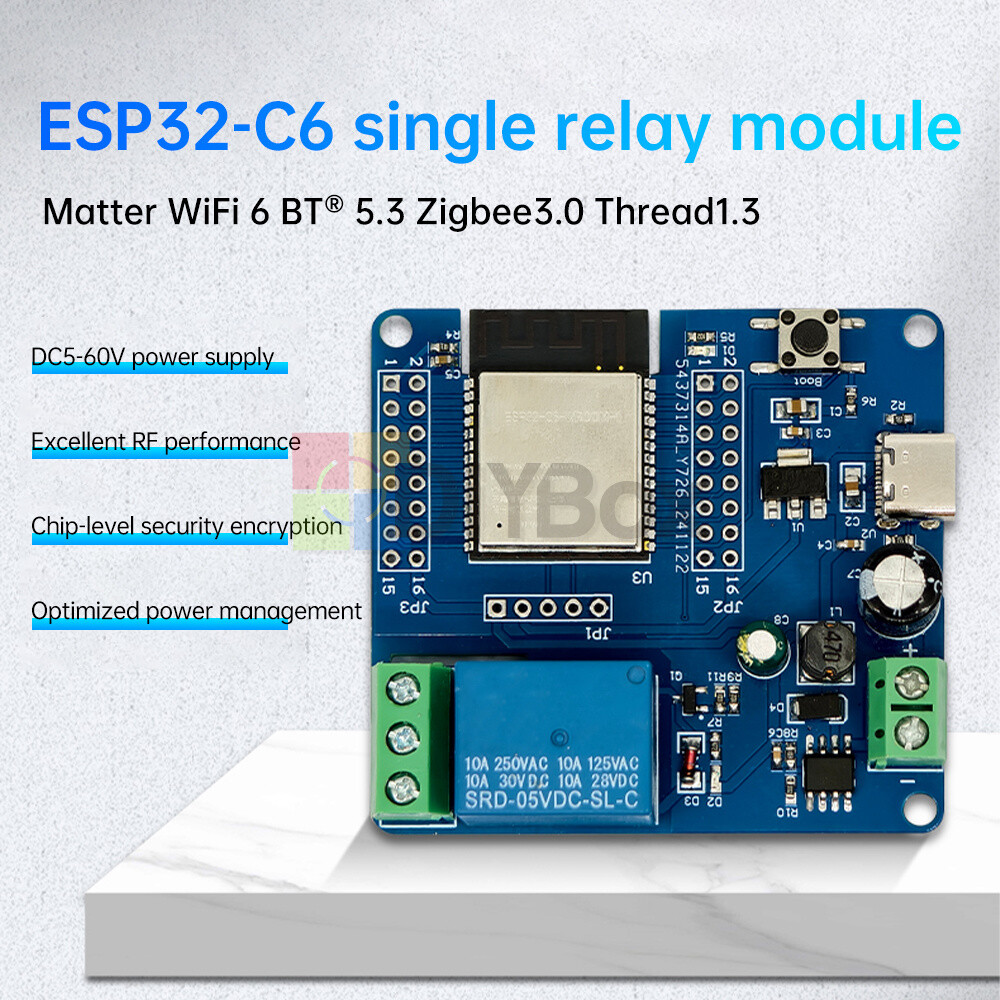 Type-C ESP32-C6 WIFI Bluetooth Development Board Single Channel Relay Module DIY