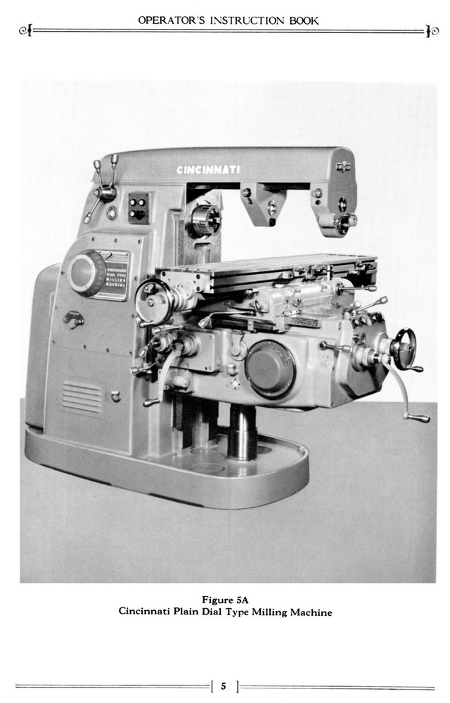 Cincinnati Dial Type Horizontal Vertical Milling Machine Instruction Manual 1510