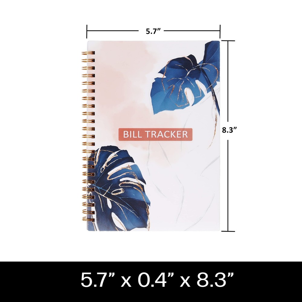 Bill Payment Tracker. A5 Notebook Bill Planner with Spiral Binding and Back P...