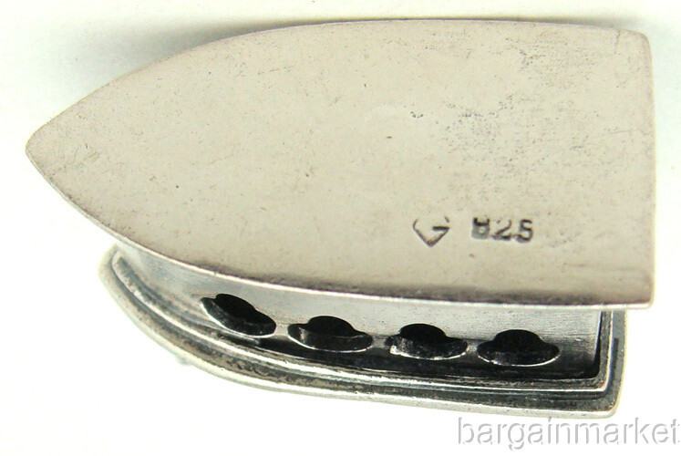 Mini Sterling Silver Flat Iron Pendant Charm #079