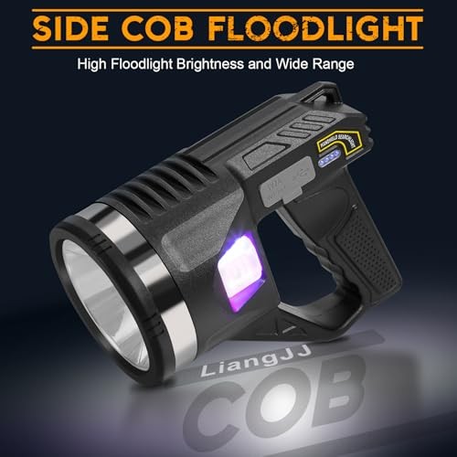 Spotlight 1000000 Lumens, 6 Modes Super Bright LED Rechargeable Large