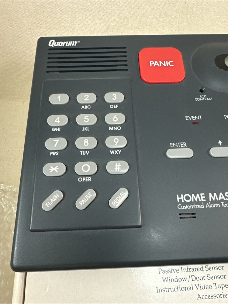 Quorum Home Master HM-100 Security System with remote , cassette , AC adapter