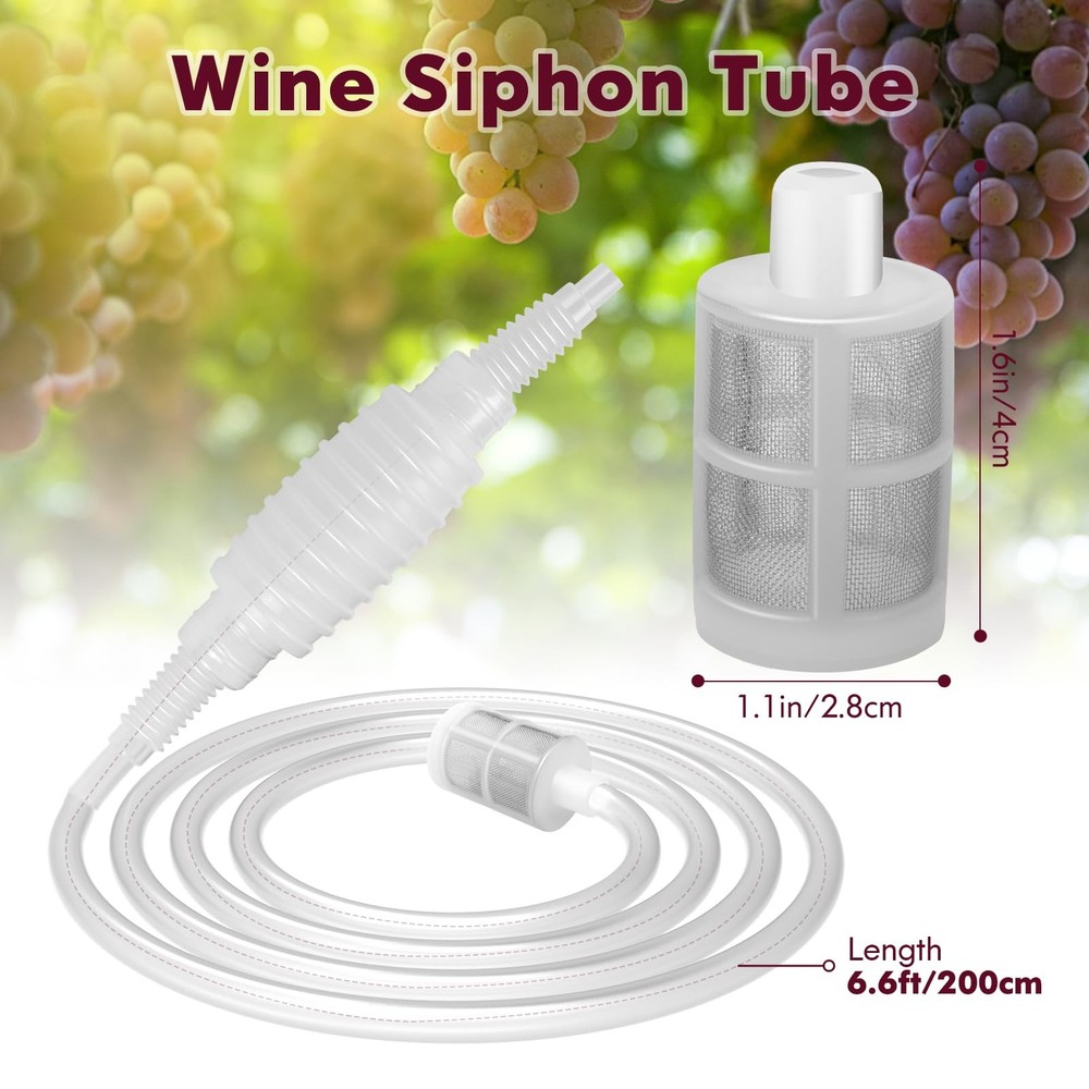 GSD Wine Siphon Tube Hose Beer Pump for Making Brewing, 2M/6.6FT