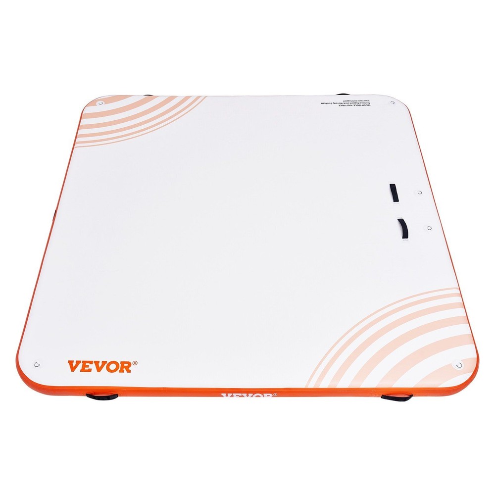 7x7ft Inflatable Raft Platform with Durable Brushed Fabric and Ladder