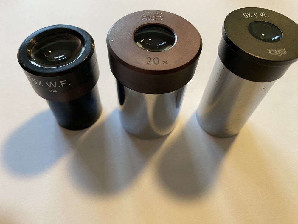 Random lot of three Microscope eyepieces
