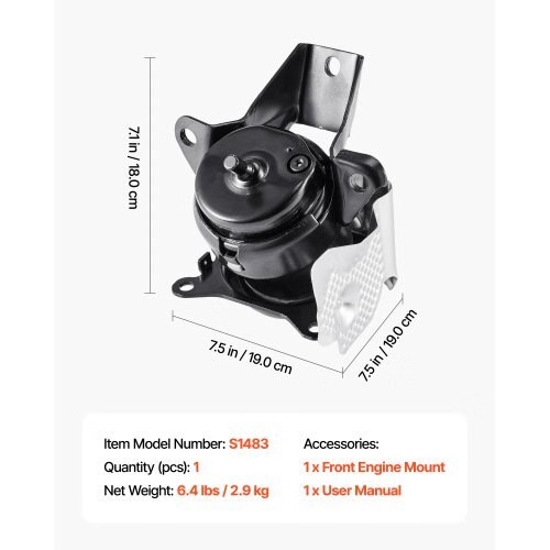 Engine Motor Mount Replacement, Left Front Engine Mount, Universal Compatible wi