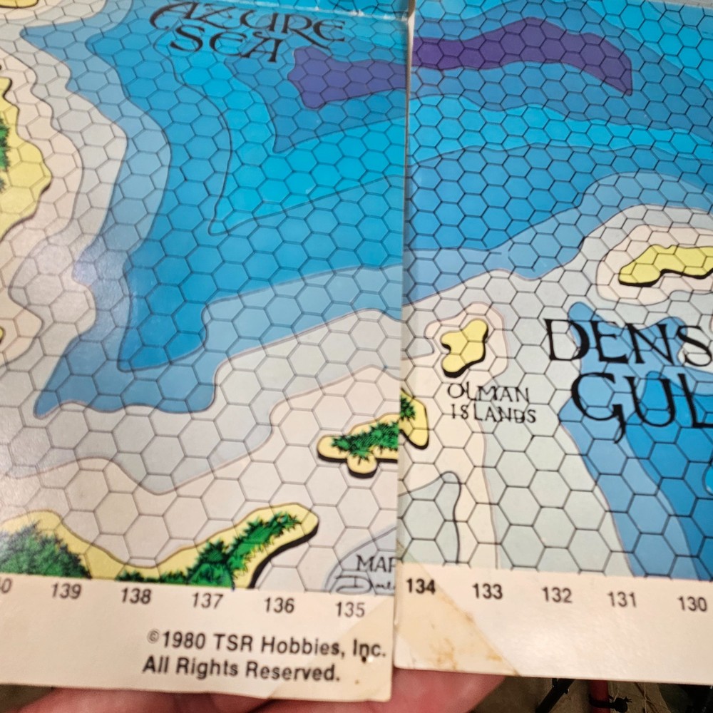 Advanced Dungeons & Dragons World of Greyhawk Guide Glossography Map + 2 Modules