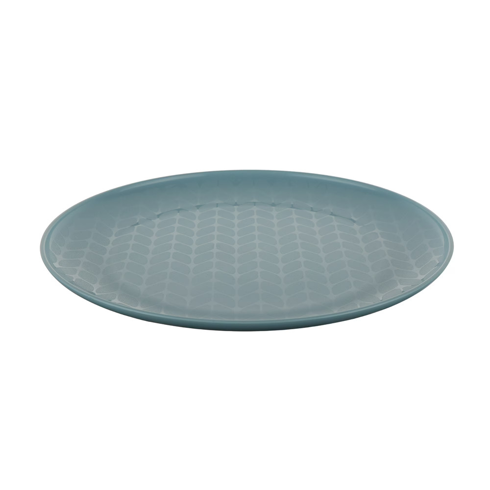 30-Piece Plastic Braided Pattern Dinnerware Bundle Set, Blue