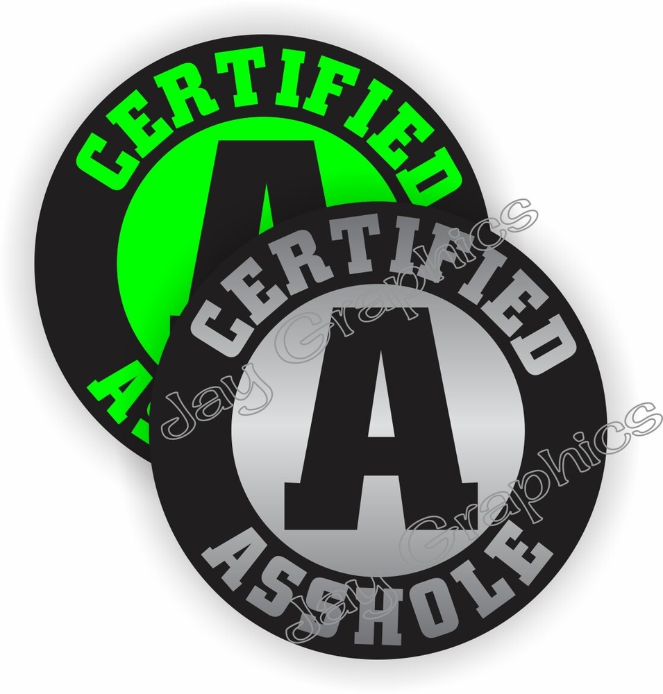 (2) A HOLE Hard Hat Stickers Decals / Funny Foreman Laborer Construction Decals