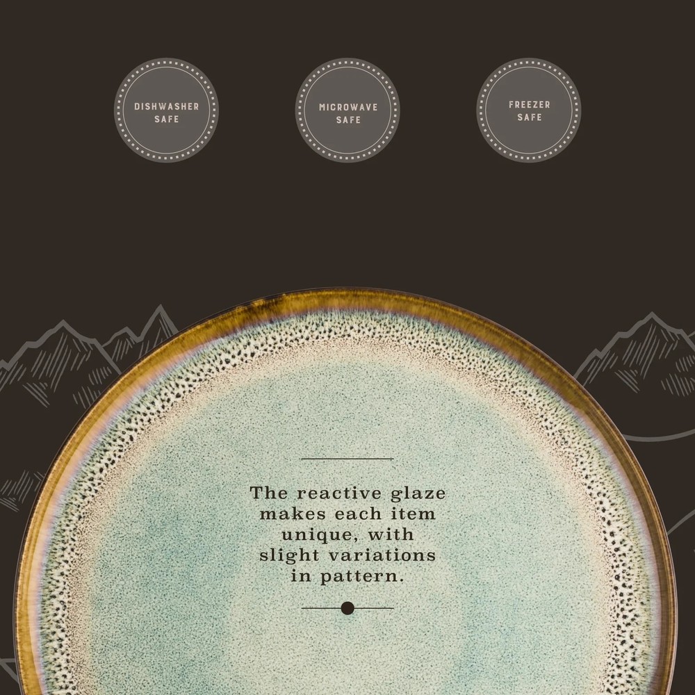 Yellowstone 12-Piece Ceramic Dinnerware Set, Kayce Collection