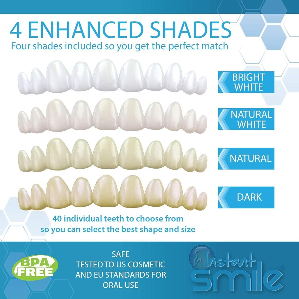 Instant Tooth Replacement Kit: 40 Customizable Teeth for Natural-Looking Results