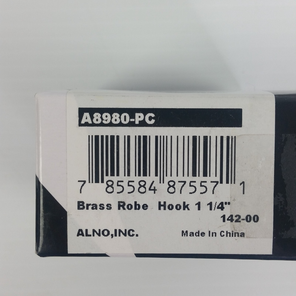 Alno A8980-PC Euro Bath 1.25" Robe Hook Polished Chrome 1 1/4"