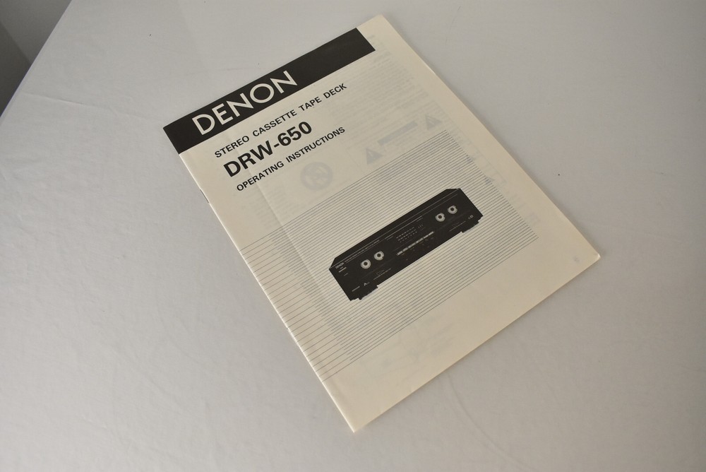 Original DENON DRW-650  Dual Stereo Cassette Deck User's Manual