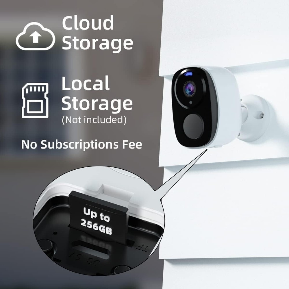 2pc Solar Security Cameras Wireless Outdoor, 2K Battery Powered Security Camera