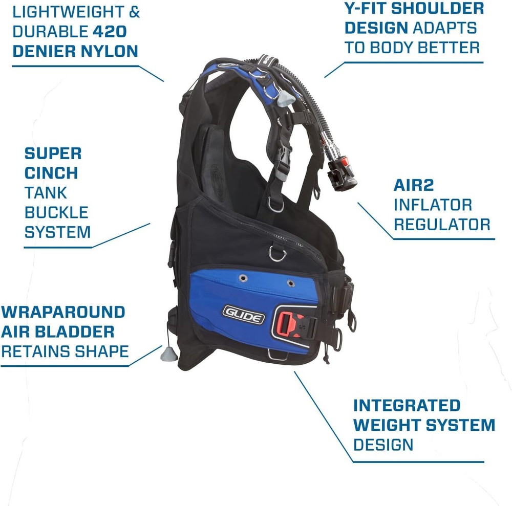 ScubaPro Glide AIR2 BCD, Blue, M